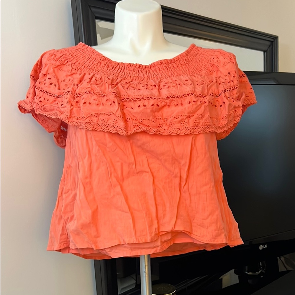 Pink Smocked Ruffled Blouse